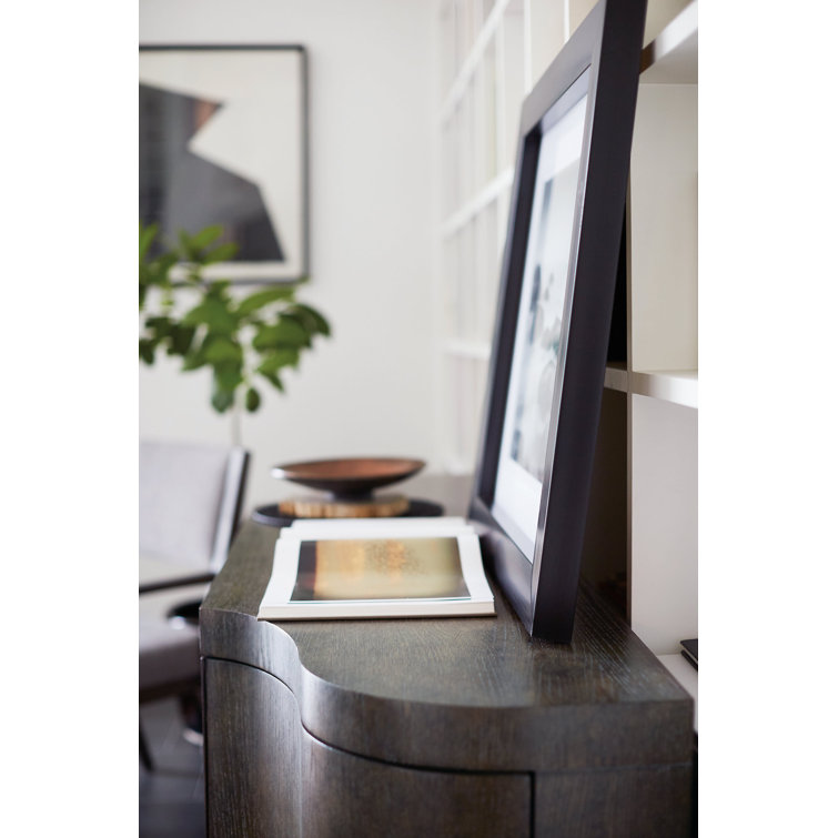 Transitional Cerused Charcoal Oak 72'' Sideboard with Silverware Drawer