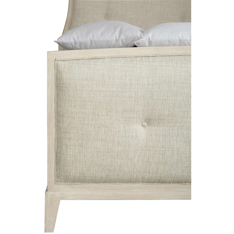 King Gray Linen Tufted Upholstered Wood Frame Bed