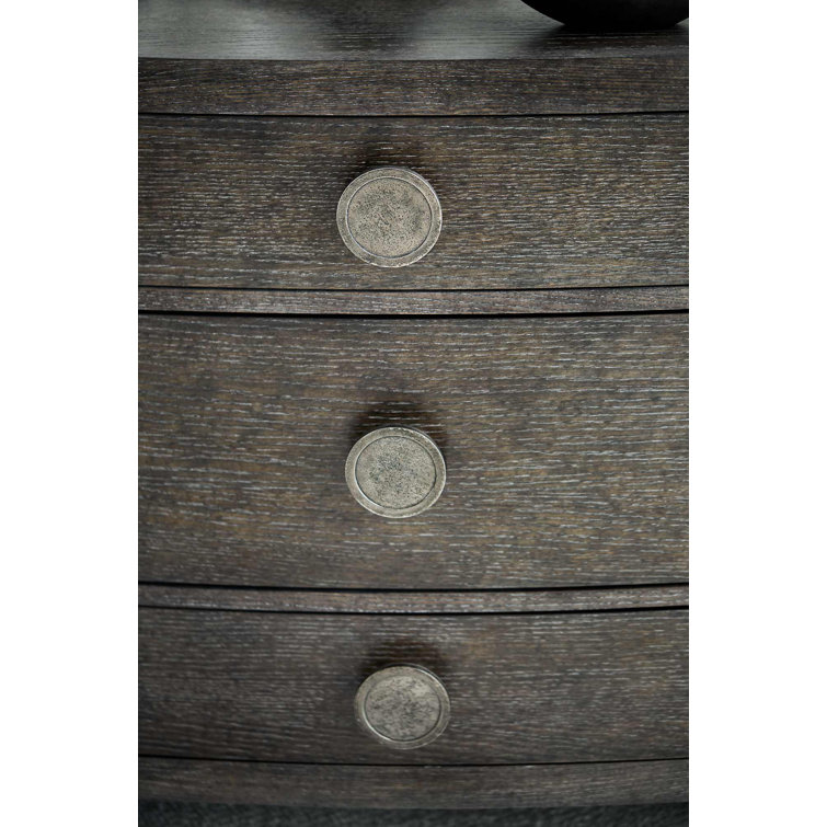 Cerused Charcoal Transitional 3-Drawer Bachelor's Chest
