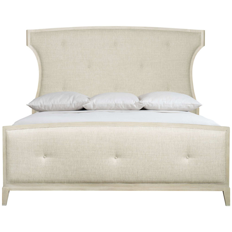 King Gray Linen Tufted Upholstered Wood Frame Bed