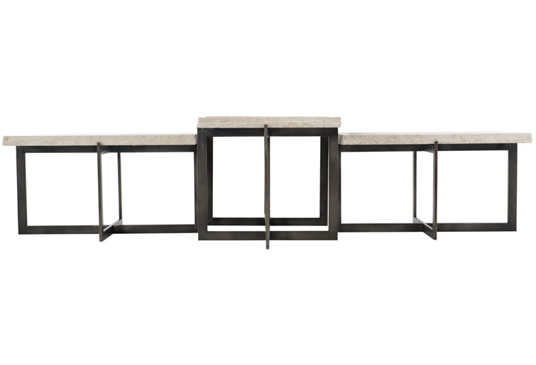 Transitional Brown and White Square Cocktail Table with Storage