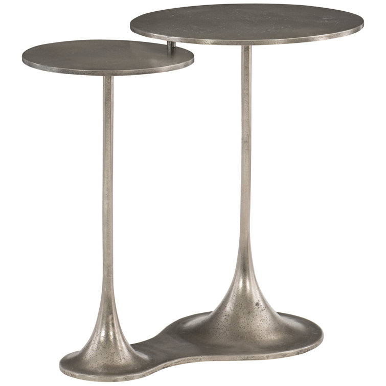 Transitional Graphite Metal Round Nesting Tables, 27"