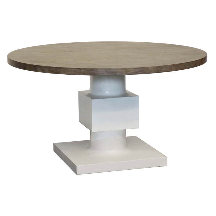56'' Rustic Gray and White Round Dining Table