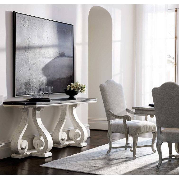 Gray Upholstered Leather Side Chair with Wood Frame