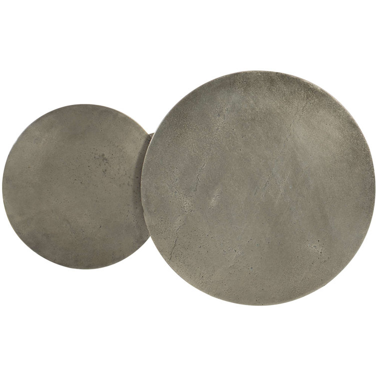 Transitional Graphite Metal Round Nesting Tables, 27"