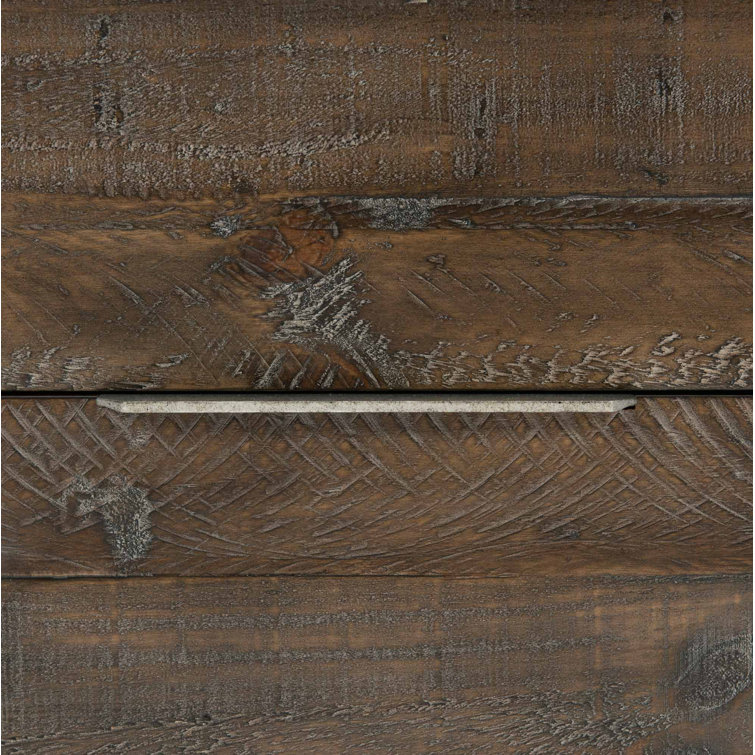 Sable Brown Pine and Metal 2-Drawer Nightstand