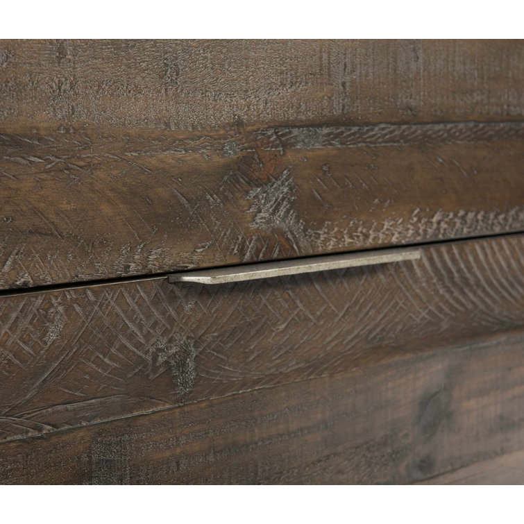 Sable Brown Pine and Metal 2-Drawer Nightstand