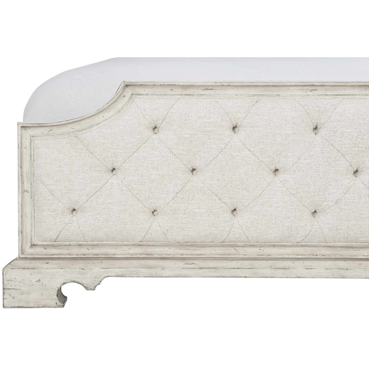 Cream Tufted Upholstered Wood Frame California King Bed