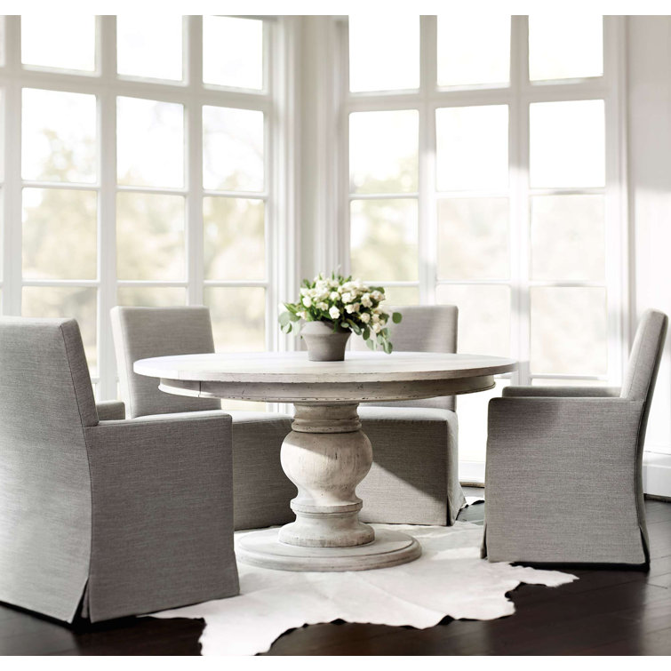 Mirabelle Cream 60" Round Extendable French Country Dining Table