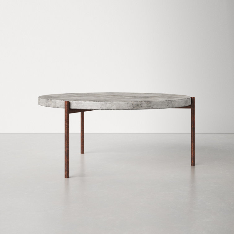 Harrison Steel Legs and Concrete Surface Round Coffee Table
