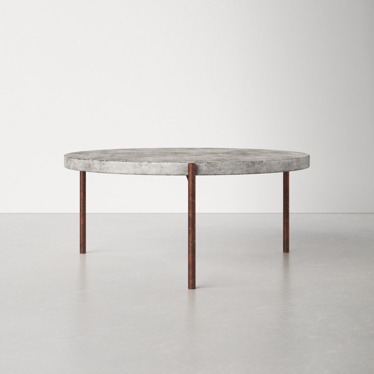 Harrison Steel Legs and Concrete Surface Round Coffee Table