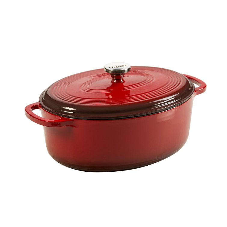 Classic 7 Quart Red Enameled Cast Iron Dutch Oven