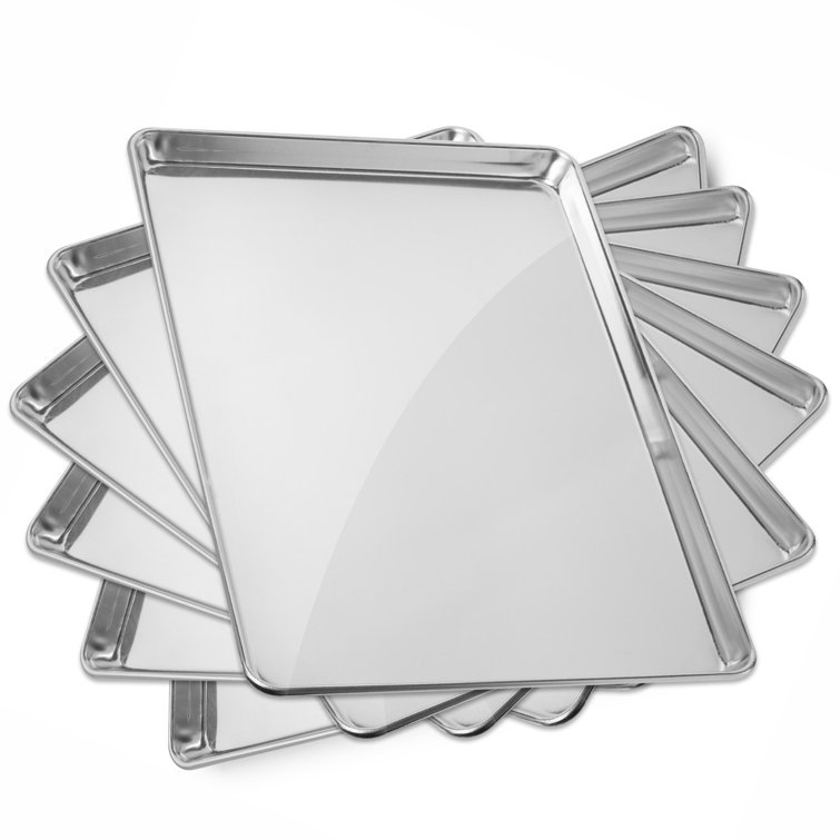 Commercial Grade Aluminum Full Sheet Baking Trays, Set of 6