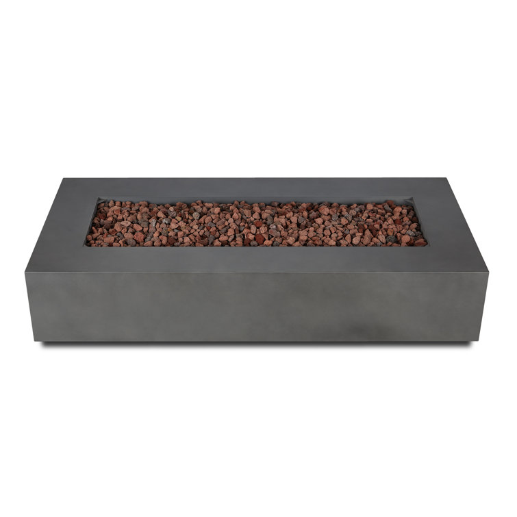 Aegean 70" Weathered Slate Gas Fire Pit Table