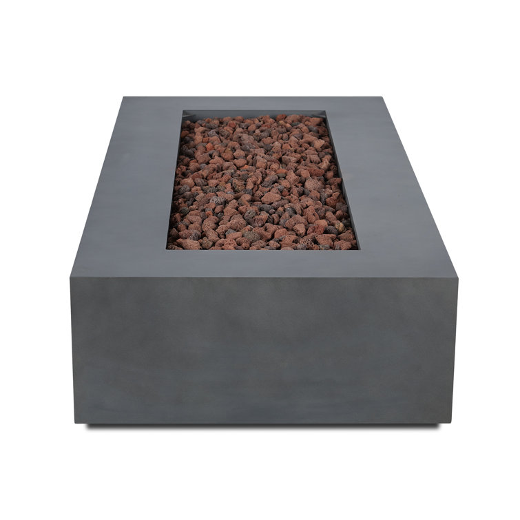 Aegean 70" Weathered Slate Gas Fire Pit Table