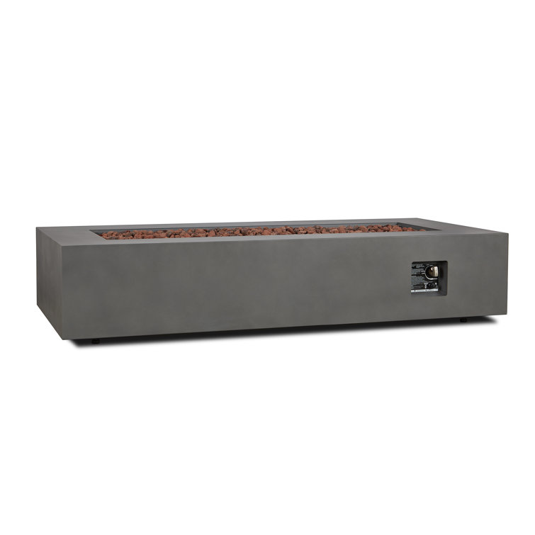 Aegean 70" Weathered Slate Gas Fire Pit Table