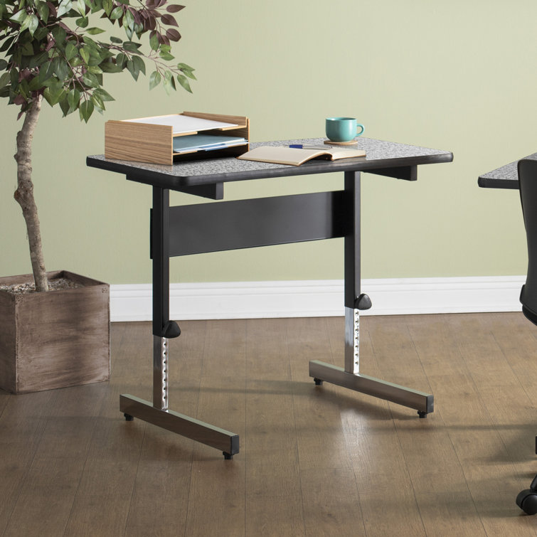 Gray Adjustable Height Writing Desk with Drawer