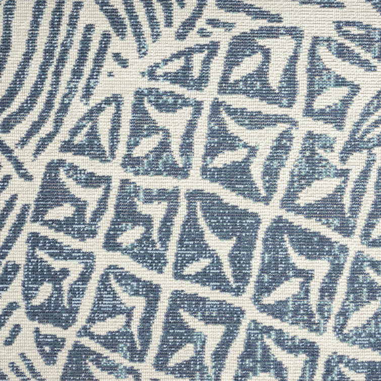 Navy and Ivory Whimsical Pineapple 8' x 10' Indoor/Outdoor Rug