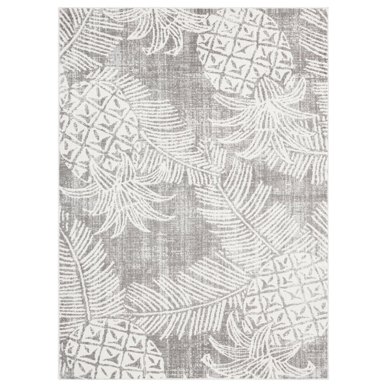 Taupe and Ivory Pineapple 8' x 10' Indoor/Outdoor Rug