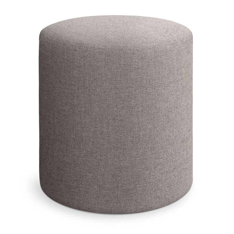 Charcoal Gray Fabric Small Outdoor Ottoman