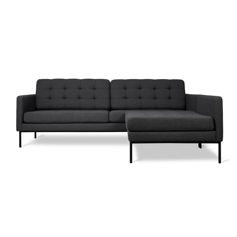 Towne Dark Gray Polyester Bi-Sectional Sofa