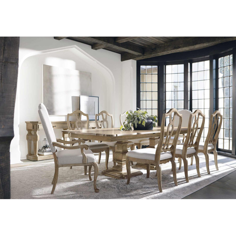 Reclaimed Pine Extendable Rectangular Dining Table in Rustic Brown
