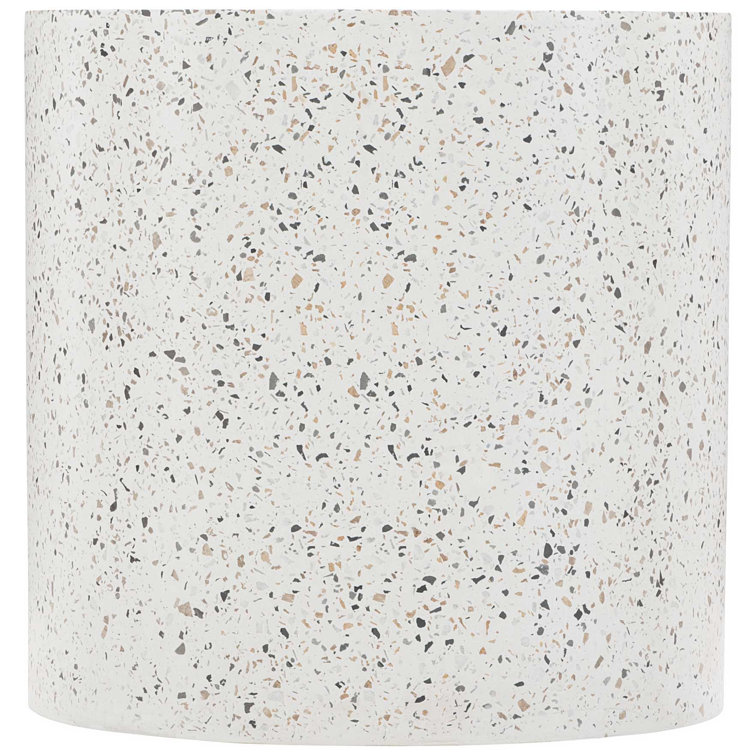Luxurious White Terrazzo Round Side Table with Protective Top Coat