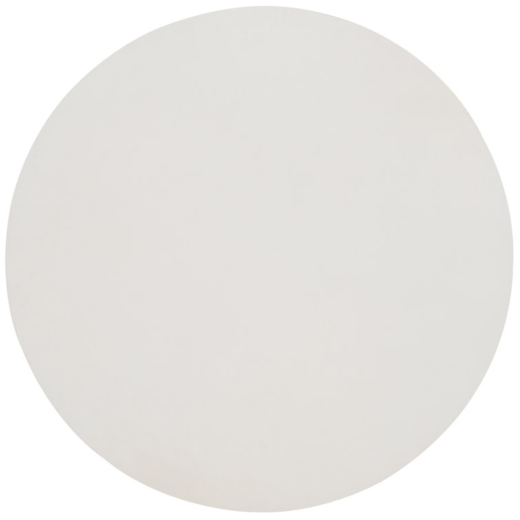 Bone Concrete and Gray Stainless Steel Round Dining Table