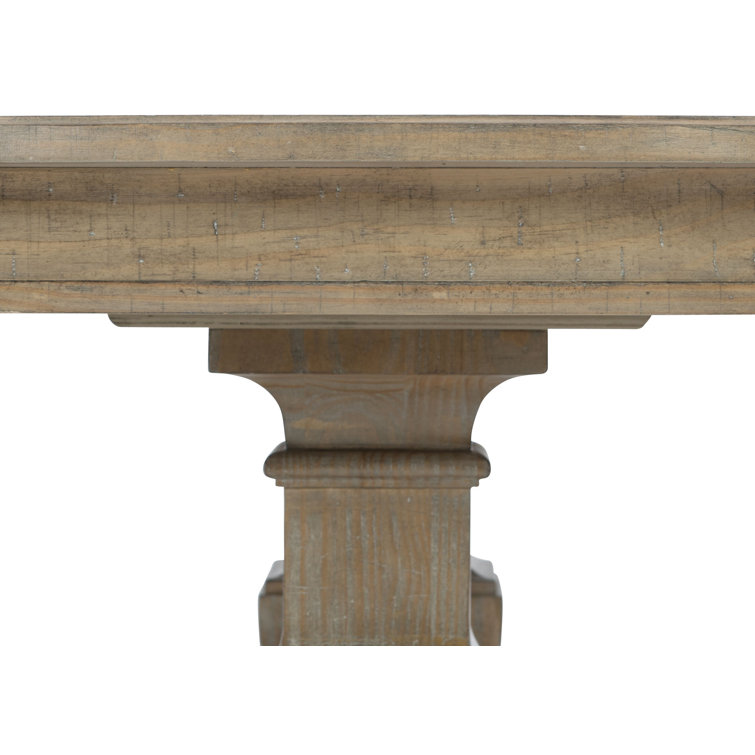 Reclaimed Pine Extendable Rectangular Dining Table in Rustic Brown