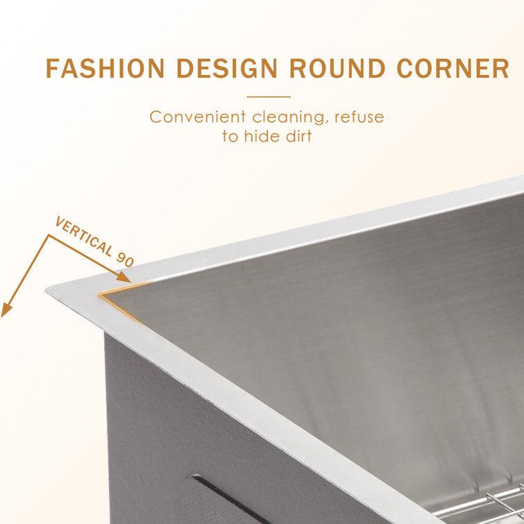 28-Inch Brushed Stainless Steel Single Bowl Drop-In Kitchen Sink