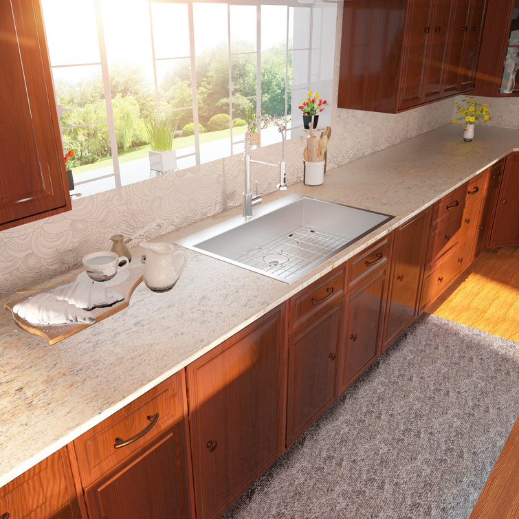 28-Inch Brushed Stainless Steel Single Bowl Drop-In Kitchen Sink