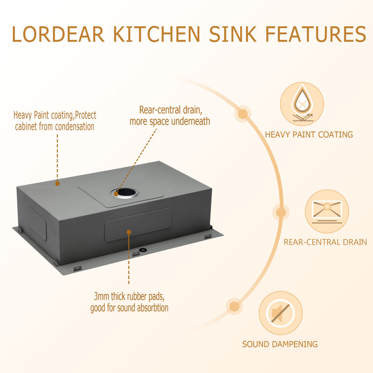28-Inch Brushed Stainless Steel Single Bowl Drop-In Kitchen Sink