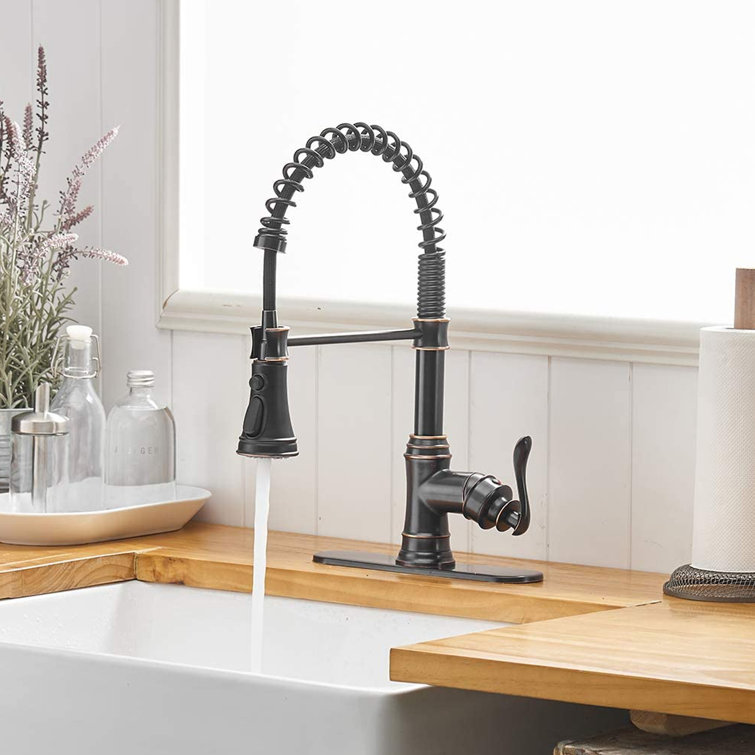 Oil Rubbed Bronze Kitchen Faucet with Pull-out Spray