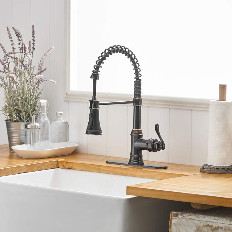 Oil Rubbed Bronze Kitchen Faucet with Pull-out Spray