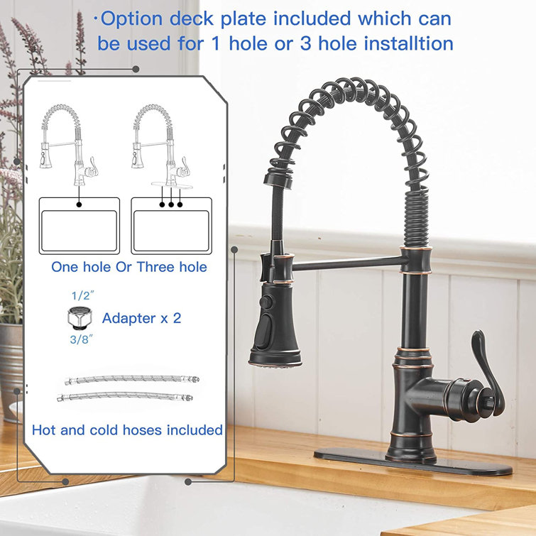 Oil Rubbed Bronze Kitchen Faucet with Pull-out Spray