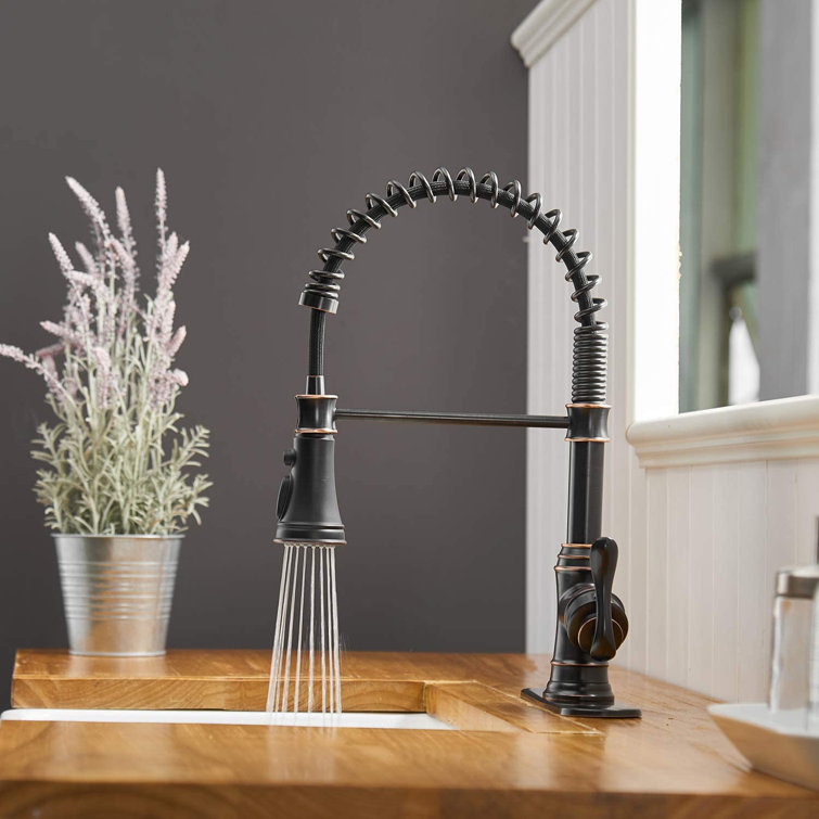 Oil Rubbed Bronze Kitchen Faucet with Pull-out Spray