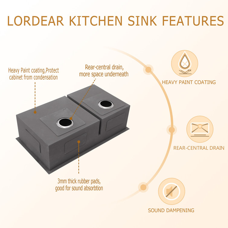 28-Inch Double Bowl Undermount Stainless Steel Kitchen Sink