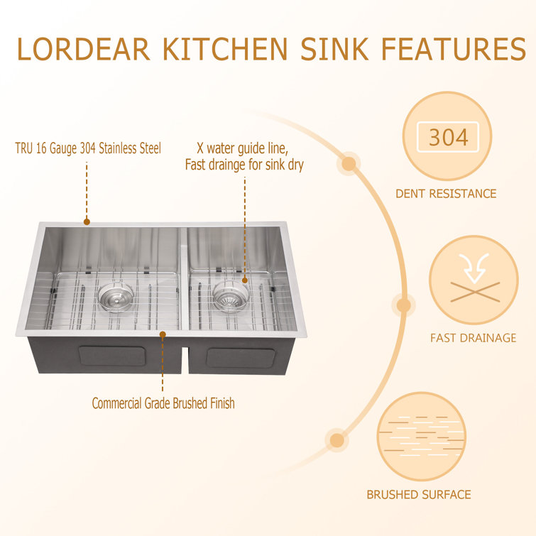 28-Inch Double Bowl Undermount Stainless Steel Kitchen Sink