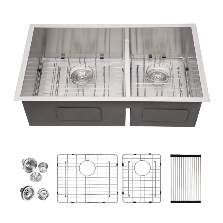 28-Inch Double Bowl Undermount Stainless Steel Kitchen Sink