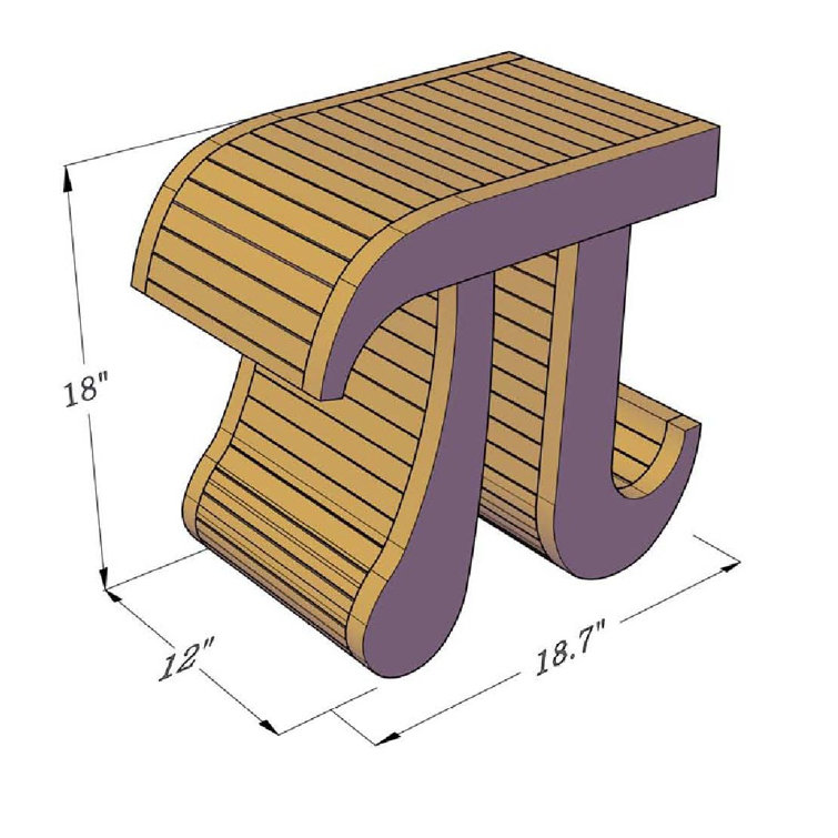 Pi-Shaped Teak Spa Bench with Curved Design