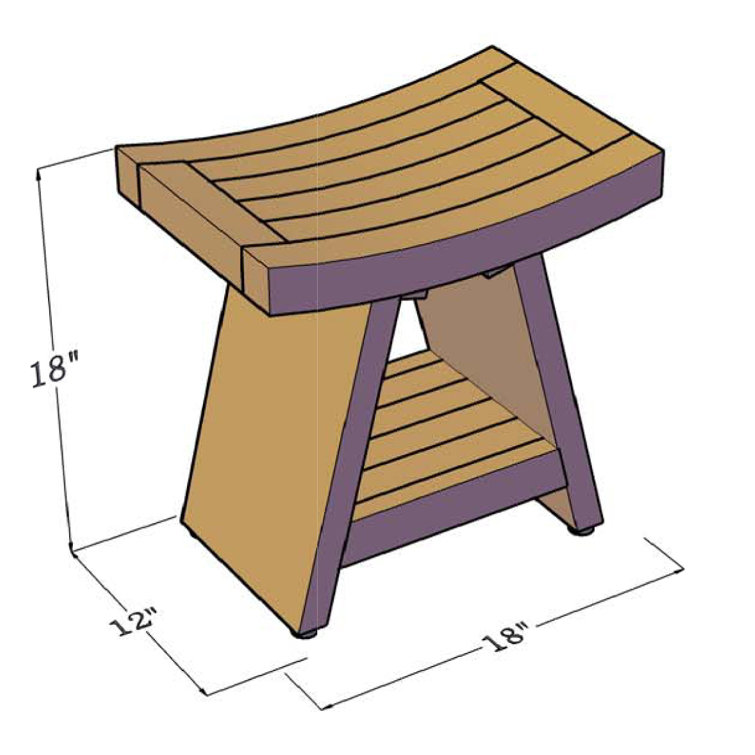 Aqua Teak Asia 18'' W Teak Shower Bench