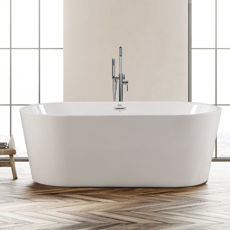 Shangri-La 67" Glossy White Acrylic Freestanding Bathtub