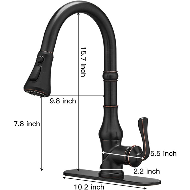 Oil Rubbed Bronze Single Handle Pull Down Kitchen Faucet