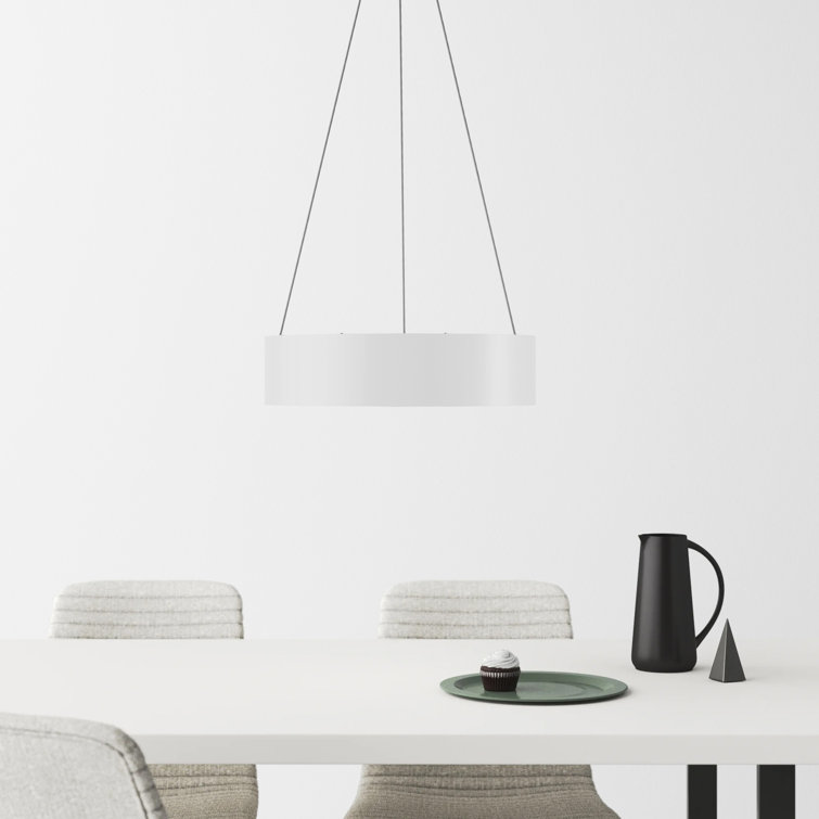 Orbit 17.75" White Drum LED Pendant Light