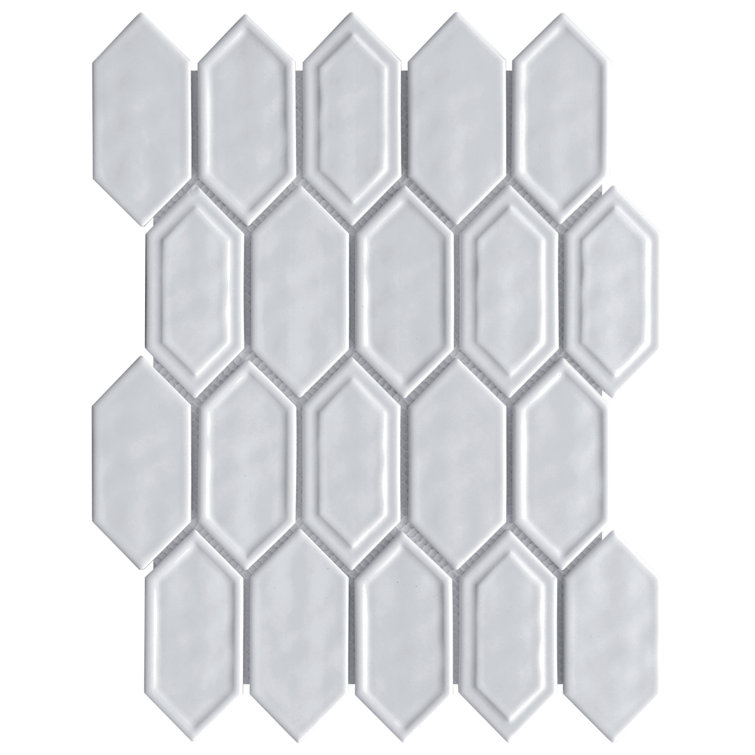 Bianca White Glass Mosaic Wall Tile Sheet for Bathroom and Kitchen