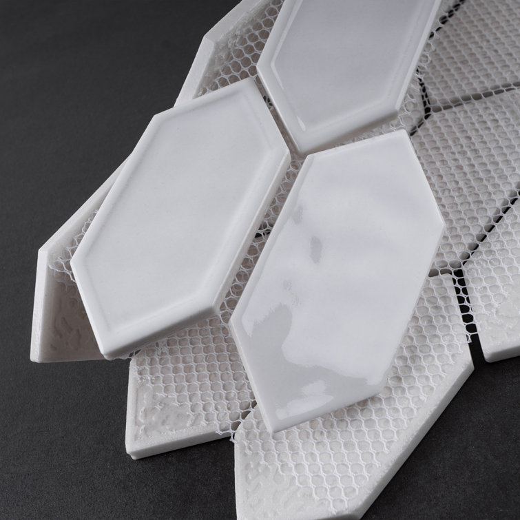 Bianca White Glass Mosaic Wall Tile Sheet for Bathroom and Kitchen