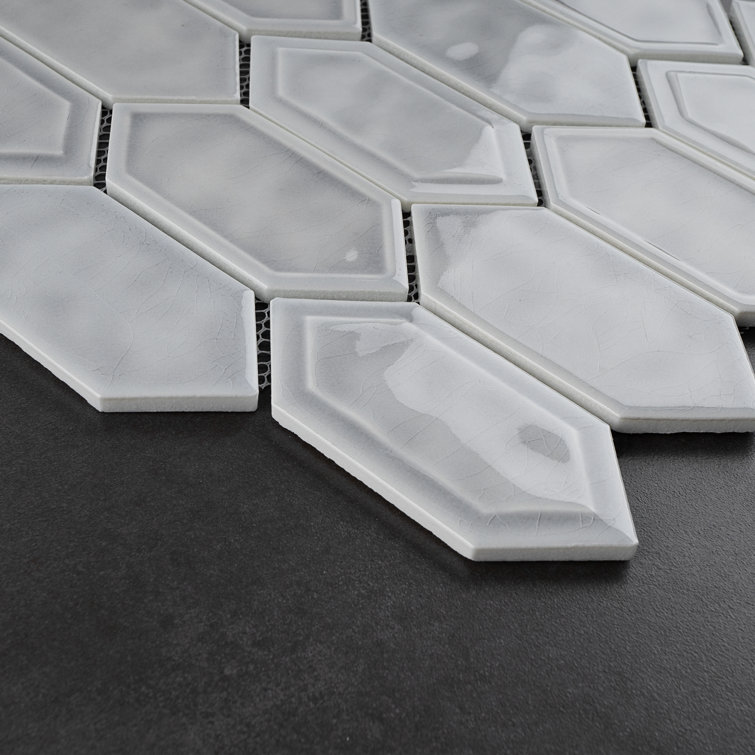 Gray Glass and Stone Mosaic Wall Tile Sheet