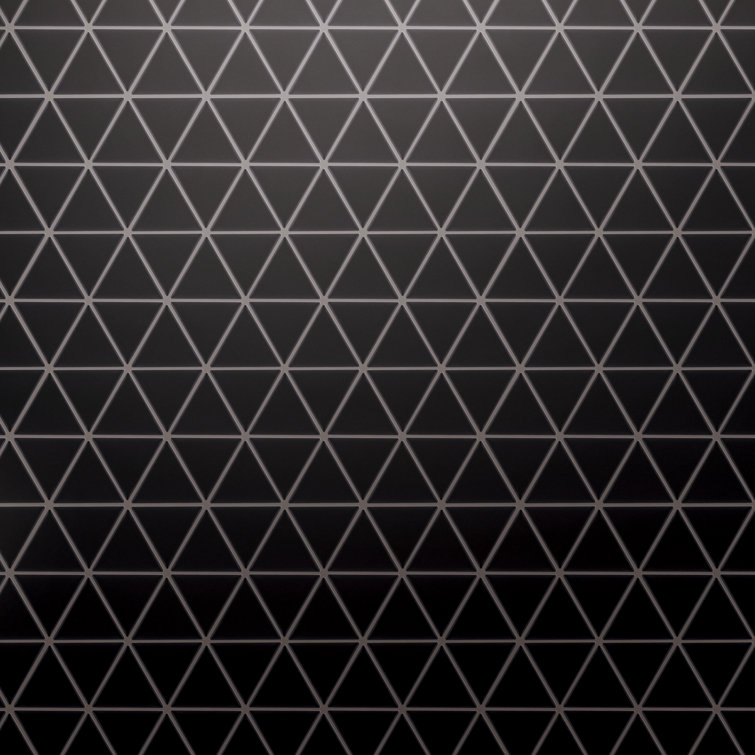 Black Porcelain Grid Mosaic Wall & Floor Tile, 10'' x 11.25''
