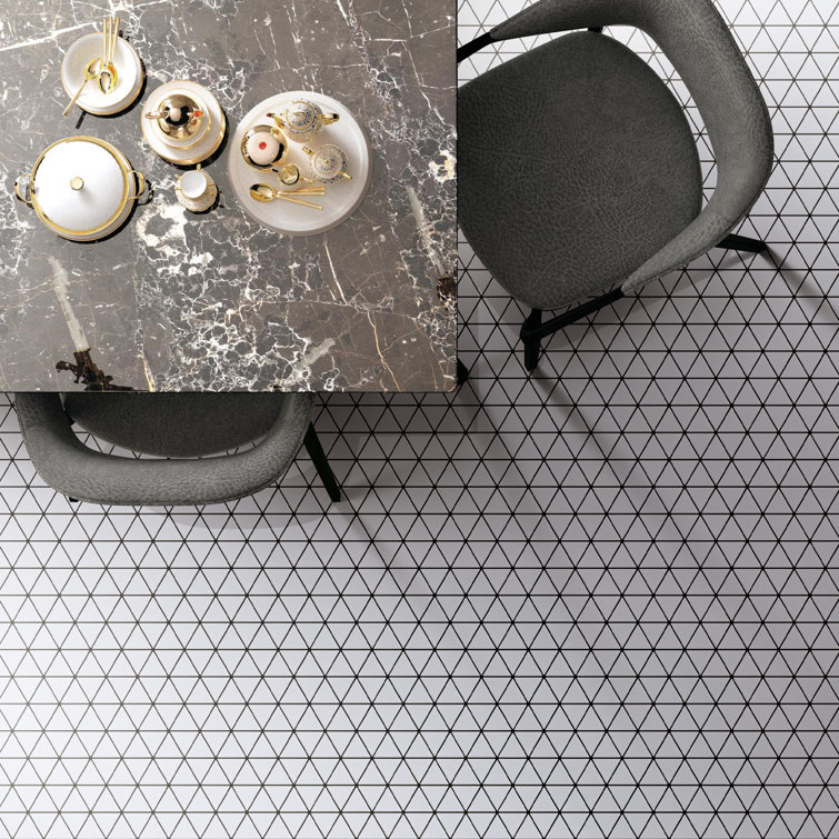 White Porcelain Grid Mosaic Wall & Floor Tile Sheet