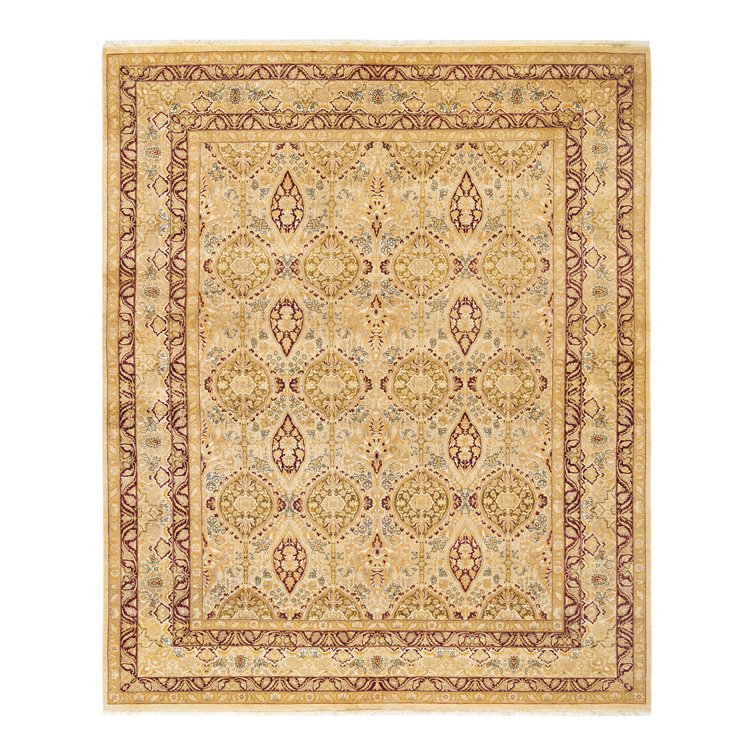 Ivory 8' x 10' Hand-Knotted Wool Oriental Rug